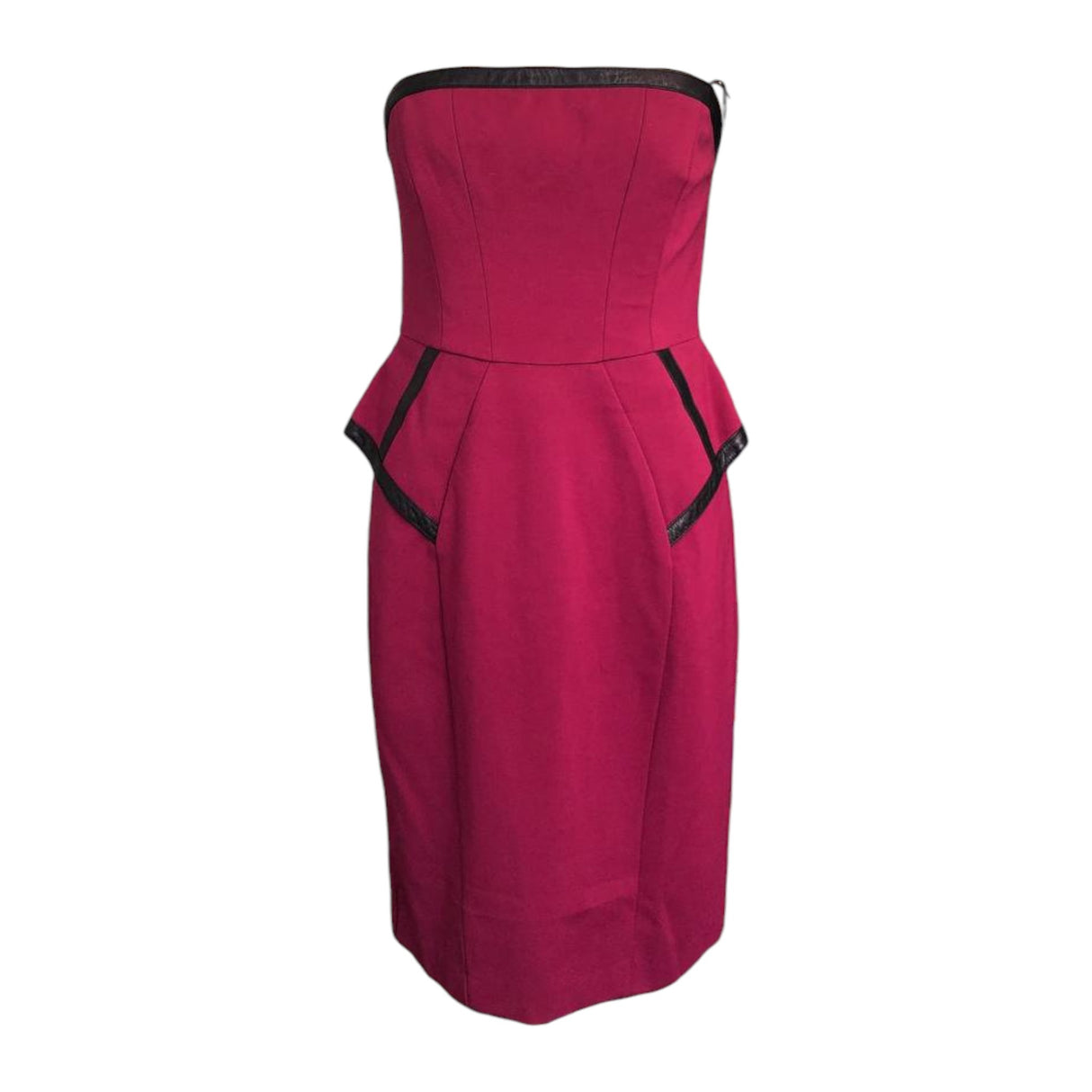 Strapless Dress with Leather Trim-ASecondChance-Lebanon