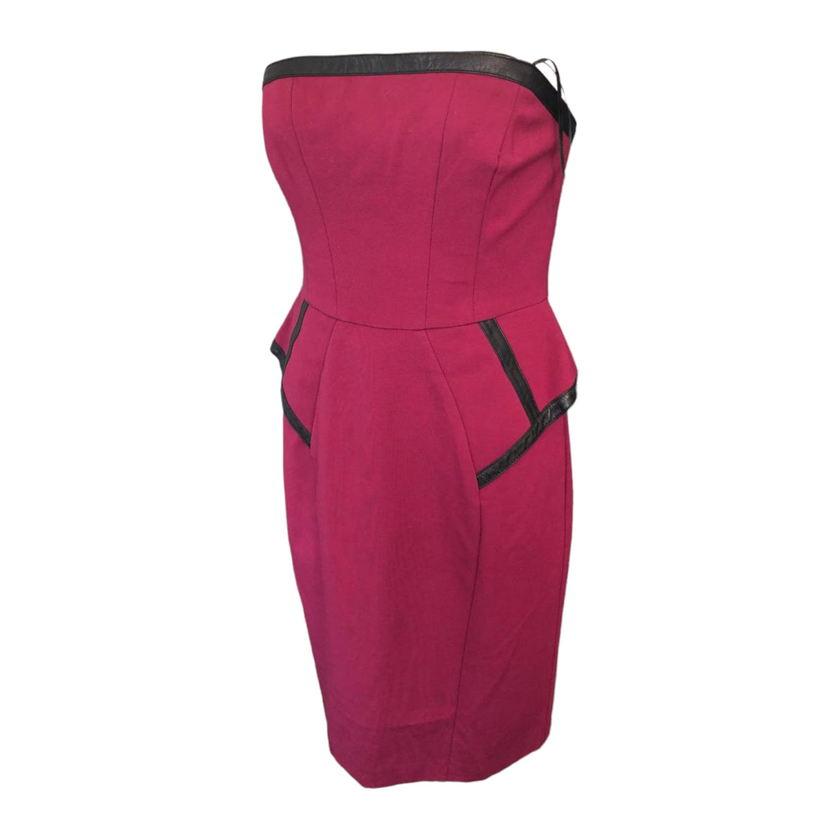 Strapless Dress with Leather Trim-ASecondChance-Lebanon