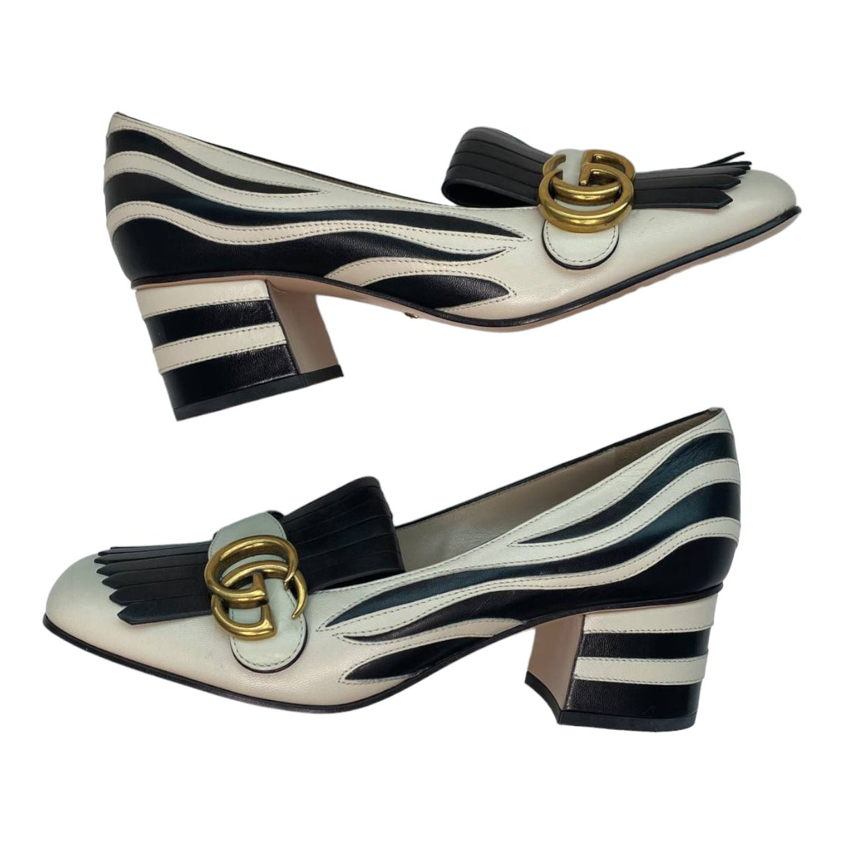 Gucci Leather White Heels-ASecondChance-Lebanon