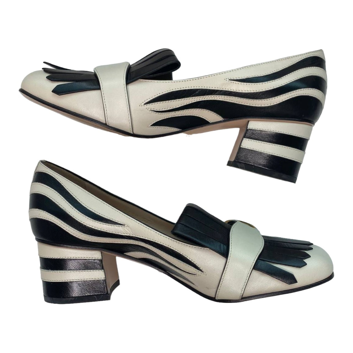 Gucci Leather White Heels-ASecondChance-Lebanon