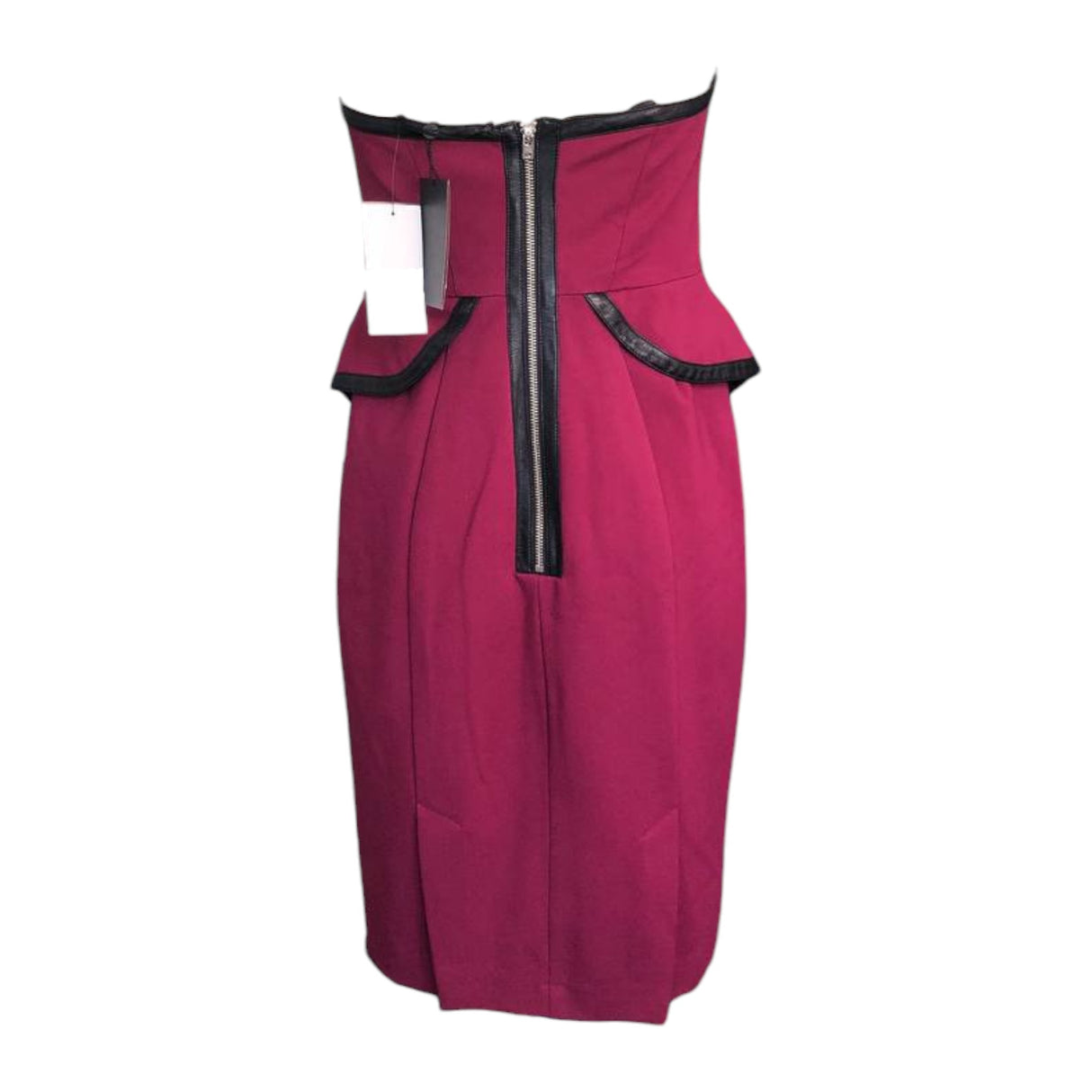 Strapless Dress with Leather Trim-ASecondChance-Lebanon