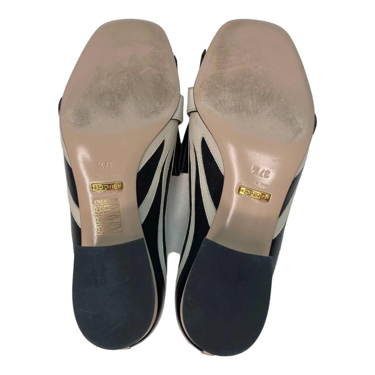 Gucci Leather White Heels-ASecondChance-Lebanon