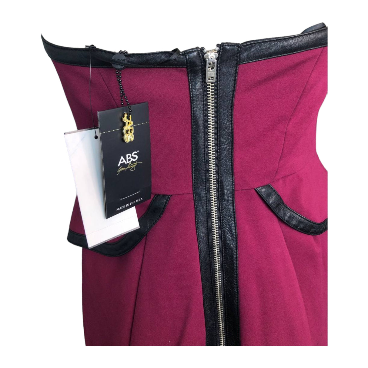 Strapless Dress with Leather Trim-ASecondChance-Lebanon