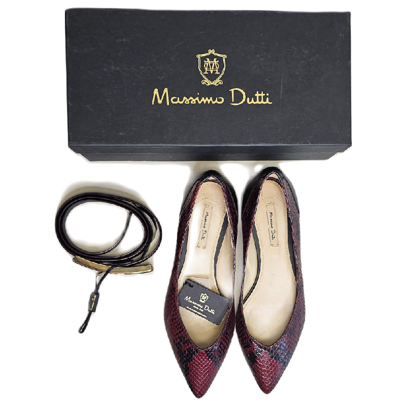 A Second Chance - Massimo Dutti Flat Shoes with Belt - Delivery All Over Lebanon