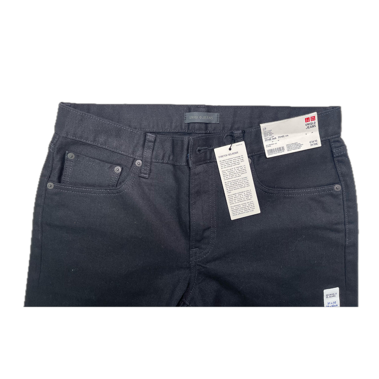 A Second Chance - Uniqlo Denim Slim Fit M Black Men - Delivery All Over Lebanon