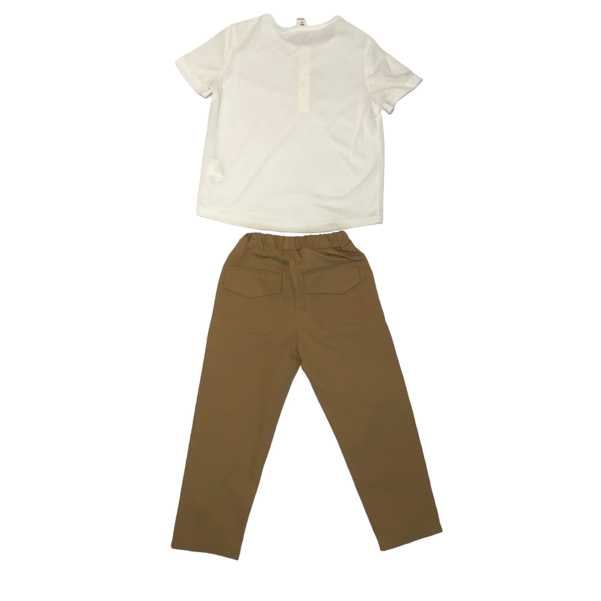 A second Chance - Shein Set -Brown Pant & White Shirt ( 4 ) Kids - Delivery All Over Lebanon