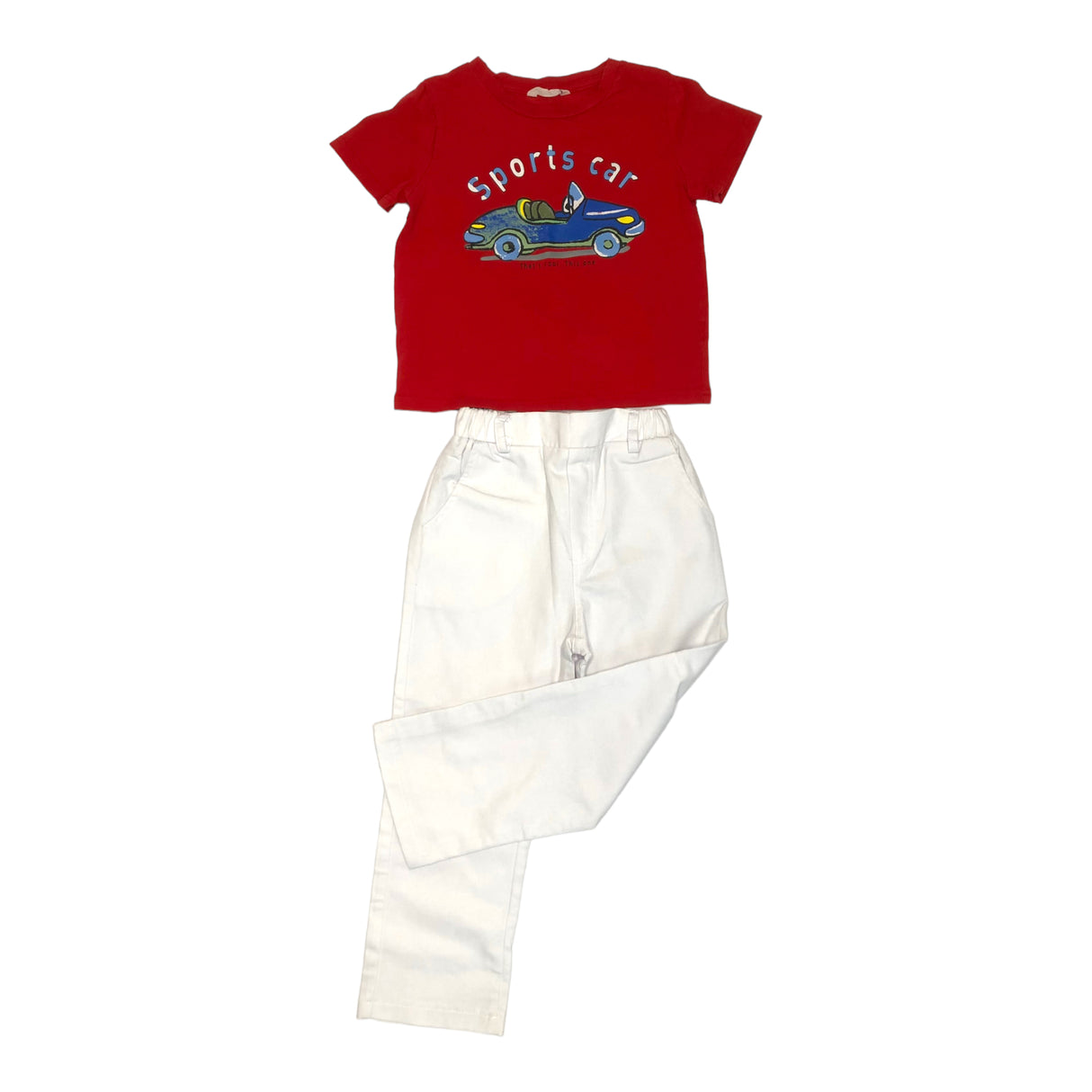 A second Chance - Shein Set -Red Pant 4 & White Shirt (3 ) Kids - Delivery All Over Lebanon