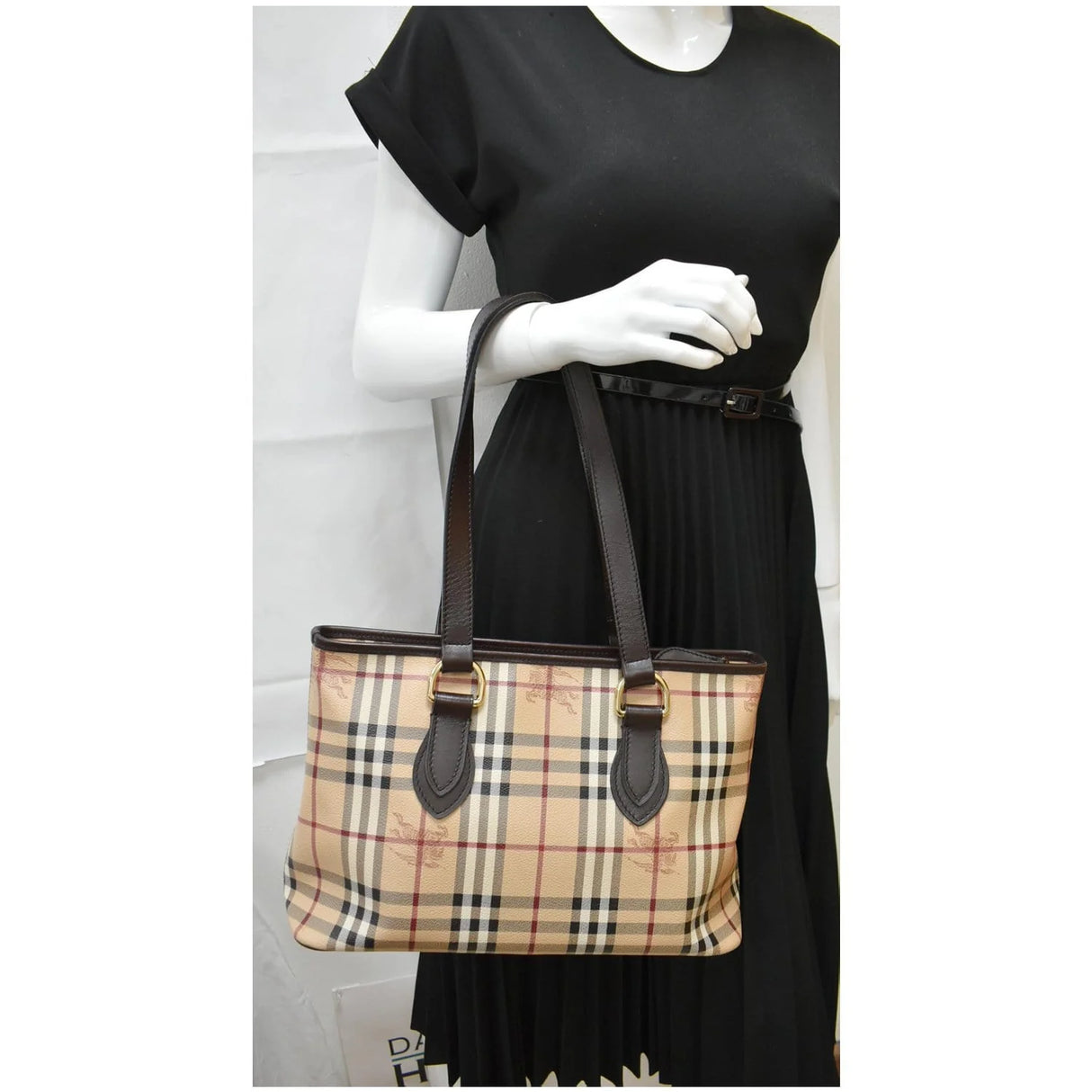 BURBERRY Haymarket Check Tote Bag - Excellent Condition