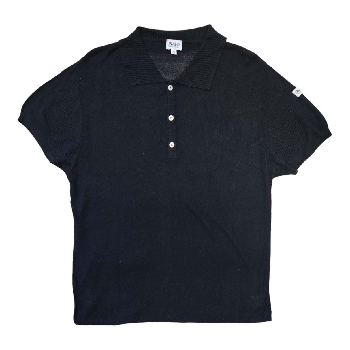 knitted short-sleeve polo shirt