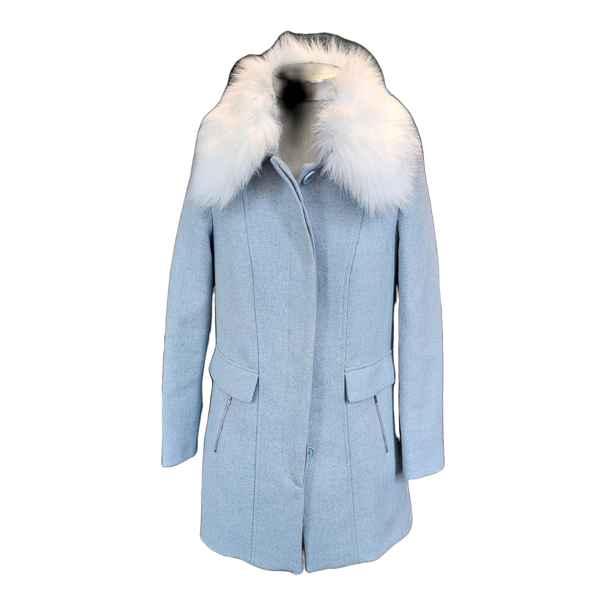 Coat with Removable Fur Collar