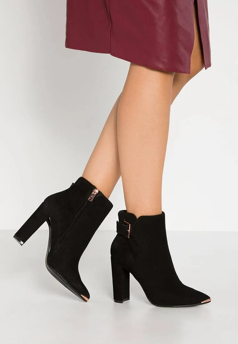 Suede Heeled Ankle Boots