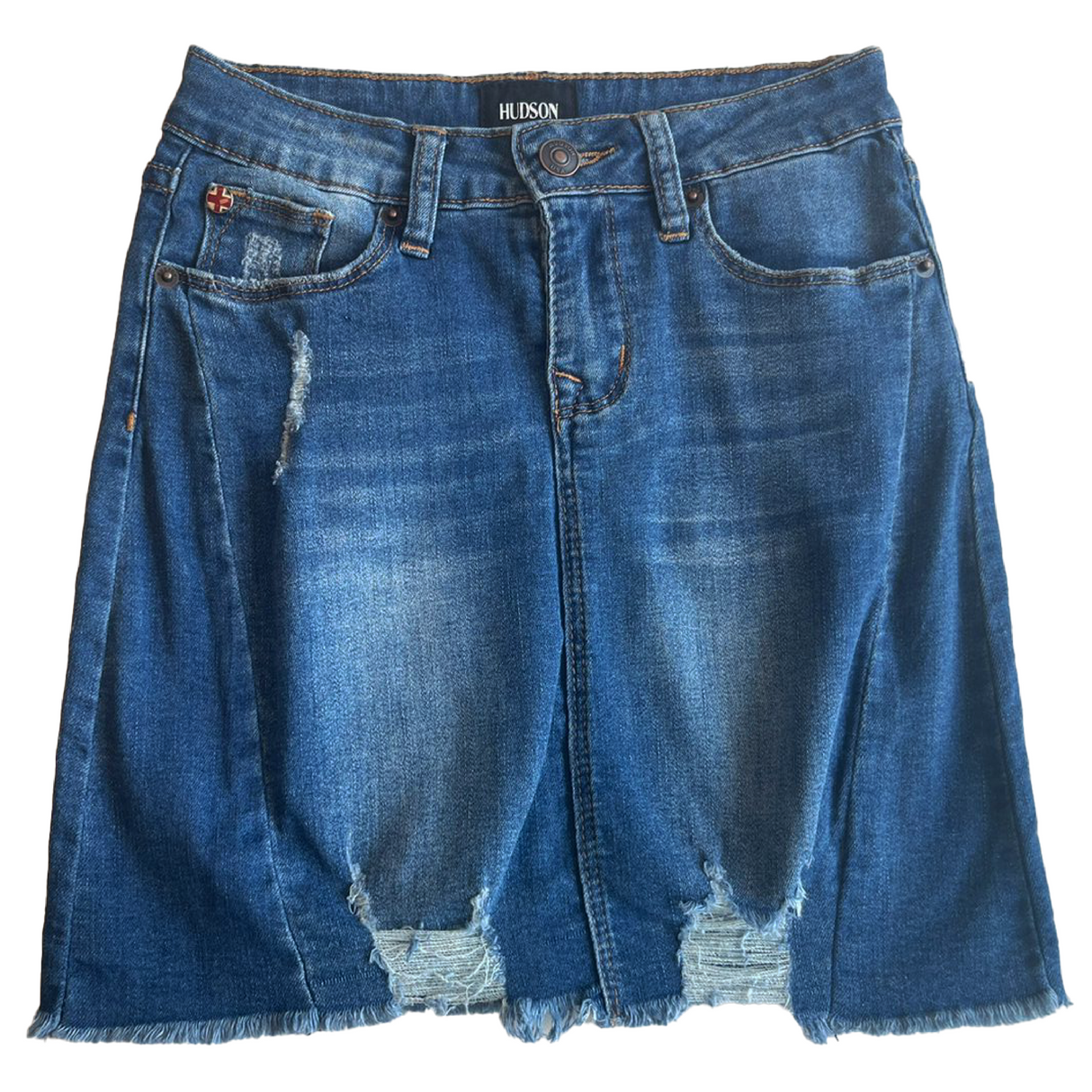 Denim Distressed Skirt