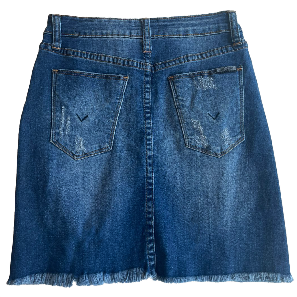 Denim Distressed Skirt