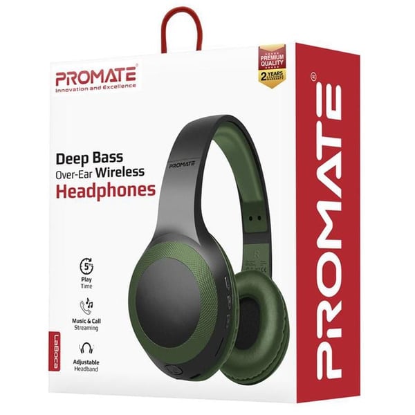 Promate LaBoca - Deep Bass Over-Ear Wireless Headphones