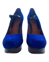 Schutz Chunky Blue Heels